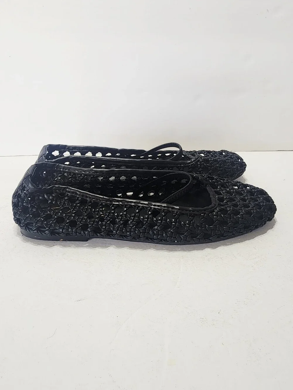 Joie Black Woven Mary Jane Flats Size 9